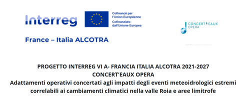 PROGETTO INTERREG VI A- FRANCIA ITALIA ALCOTRA 2021-2027 CONCERT’EAUX OPERA